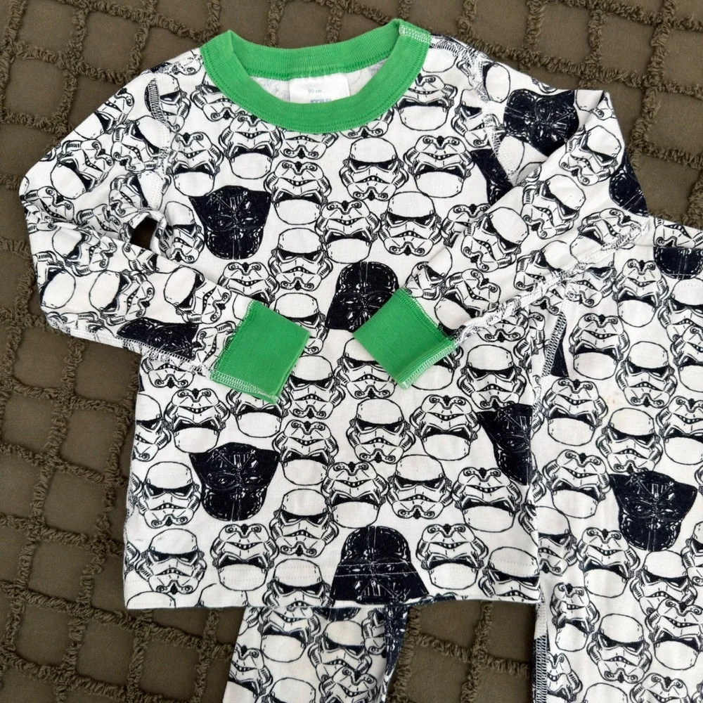 Hanna Andersson Star Wars Pajama Set Toddler 90 2T 3T White Darth Vader 42499